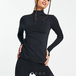 ASOS 4505 Petite 1/4 Zip Long Sleeve Top with Hole Detail, 4